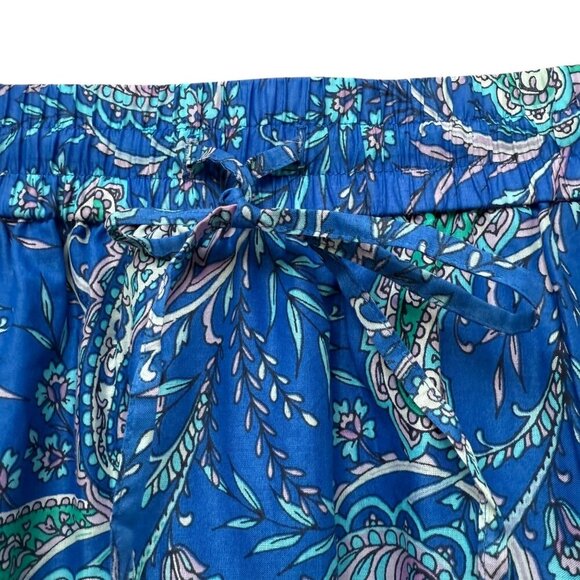 TALBOTS Tiered Midi Skirt Small Petite Blue Paisley Garden Cotton Boho NWT - Picture 4 of 11